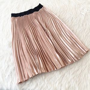 Pink Shiny Pleated Skirt